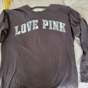 VS Pink Long sleeve gray lounge shirt